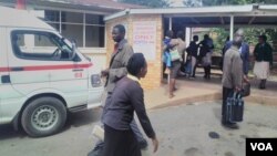 Patients milling around at Gwanda Hospital following a crippling nurses' strike.