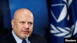 FILE - International Criminal Court Prosecutor Karim Khan attends an interview with Reuters in The Hague, Netherlands Jan. 16, 2025. 