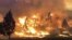 The Klamathon Fire burns in Hornbrook, Calif., July 6, 2018. By Sunday, the fire had grown significantly and had crossed the border into Oregon.