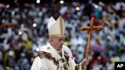 Le pape Francis au stade Zimpeto de Maputo où il a célébré une messe à Maputo le 6 septembre 2019.