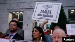지난 2019년 10월 미국 워싱턴에서 자말 카쇼기 암살 사건 관련자의 처벌을 요구하는 시위가 열렸다.