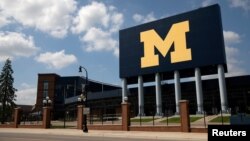 Le stade du campus de l'Université du Michigan à Ann Arbor, Michigan, le 10 août 2020.