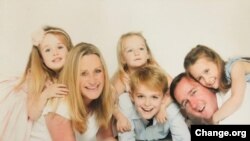 Richard O'Halloran, seen with his wife and four children, on a petition to gain his freedom. (Courtesy change.org)