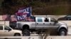 Trump vehicle caravan travels down highway in California, Nov. 2, 2020.