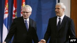 Presidents of Croatia and Serbia, Ivo Josipović and Boris Tadić.