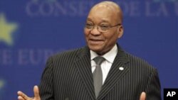 Le président Zuma au Conseil de l'Europe, à Bruxelles, le 28 mai