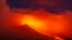Gunung berapi Etna memuntahkan lava saat meletus di Sicilia, Italia hari Sabtu (25/8).