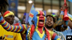 Les supporters de la RDC pour la CAN 2017 au stade d'Oyem, au Gabon, le 16 janvier 2017.