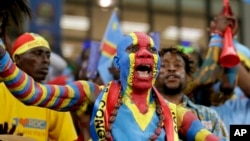 Les supporters de la RDC pour la CAN 2017 au stade d'Oyem, au Gabon, le 16 janvier 2017.