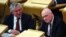John Swinney, right, of the Scottish National Party attends the Scottish Parliament in Edinburgh on April 30, 2024. Swinney has said he is considering running for first minister now that Humza Yousaf has announced his resignation.