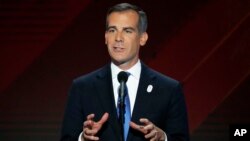 Walikota Los Angeles, Eric Garcetti (foto: dok). Kota Los Angeles berupaya untuk menjadi tuan rumah Olimpiade pada tahun 2024. 