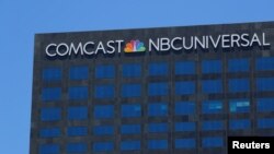 The Comcast NBCUniversal logo is shown on a building in Los Angeles, California, June 13, 2018. 