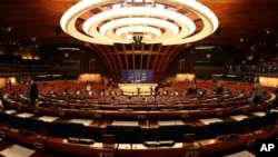 General view of the plenary room of the Council of Europe in Strasbourg, eastern France, Monday June 22, 2009. The Parliamentary assembly decided Monday to postpone the vote to the next session the election of the new secretary general of the Council of E