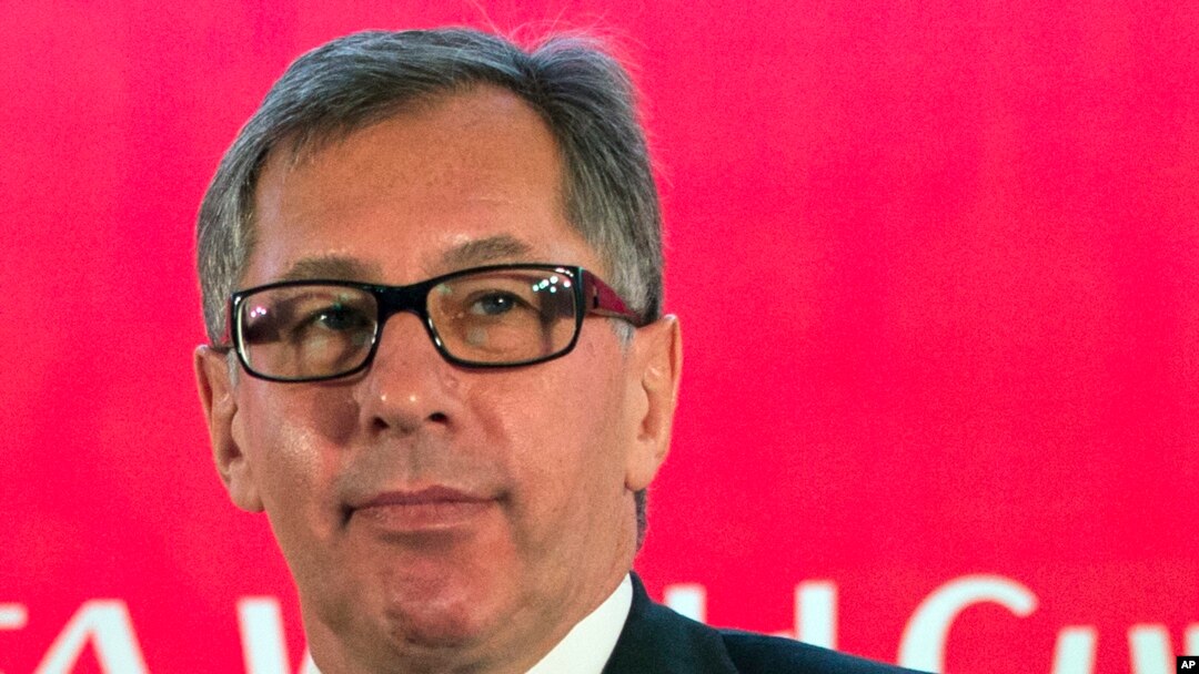 FILE - The head of Alfa Bank, Pyotr Aven, is pictured at a news conference in Moscow, Russia, July 18, 2016.