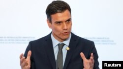 PM Spanyol Pedro Sanchez. Spanyol menuntut jaminan tentang masa depan Gibraltar.