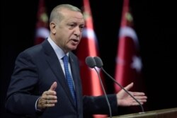 FILE - Turkey's President Recep Tayyip Erdogan speaks during a meeting in Ankara, Turkey, Sept. 1, 2020.