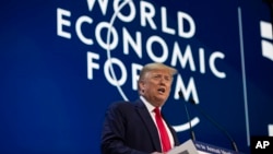 Le président Donald Trump, à l'ouverture du Forum économique mondial, le 21 janvier 2020, à Davos, en Suisse.