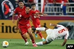Penyerang Rafael Struick pada pertandingan grup melawan Yordania (foto: dok). Rafael mencetak dua gol melawan Korea Selatan.
