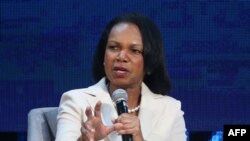 Condoleezza Rice, former United States secretary of state, speaks during the opening ceremony of the Abu Dhabi International Petroleum Exhibition and Conference (ADIPEC) in Abu Dhabi, Nov. 11, 2019. 