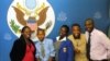 (Left to right): Sibongile Mbanje, Joseph Lansburg, Rufaro Kabasa and Brian Sibanda, with Thando Sibanda, youth coordinator at the U.S. Embassy. (Courtesy Photo)