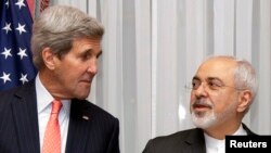 U.S. Secretary of State John Kerry, left, and Iranian Foreign Minister Mohammad Javad Zarif meet in Lausanne, Switzerland. 