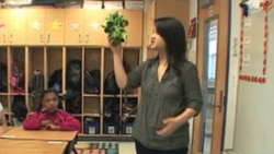 Teacher Hannah Chen during a third-grade math class at EW Stokes Public Charter School in Washington, DC