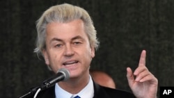 FILE - Geert Wilders, leader of the Dutch anti-Islam Freedom Party.