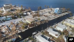 Tres de los cinco huracanes más costosos en la historia del país sucedieron el año pasado.  En la foto, vista aérea de Big Pine Key, Florida luego del paso del huracán Irma. Sep. 13 de 2017.