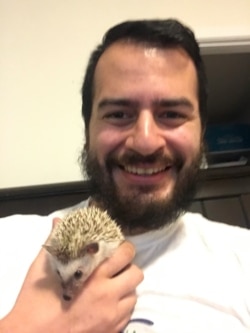 Francis Wilson and his pet hedgehog, Penny, are reunited.