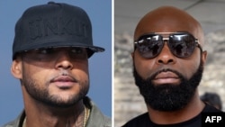 Les rappeurs français Booba (G) et Kaaris.