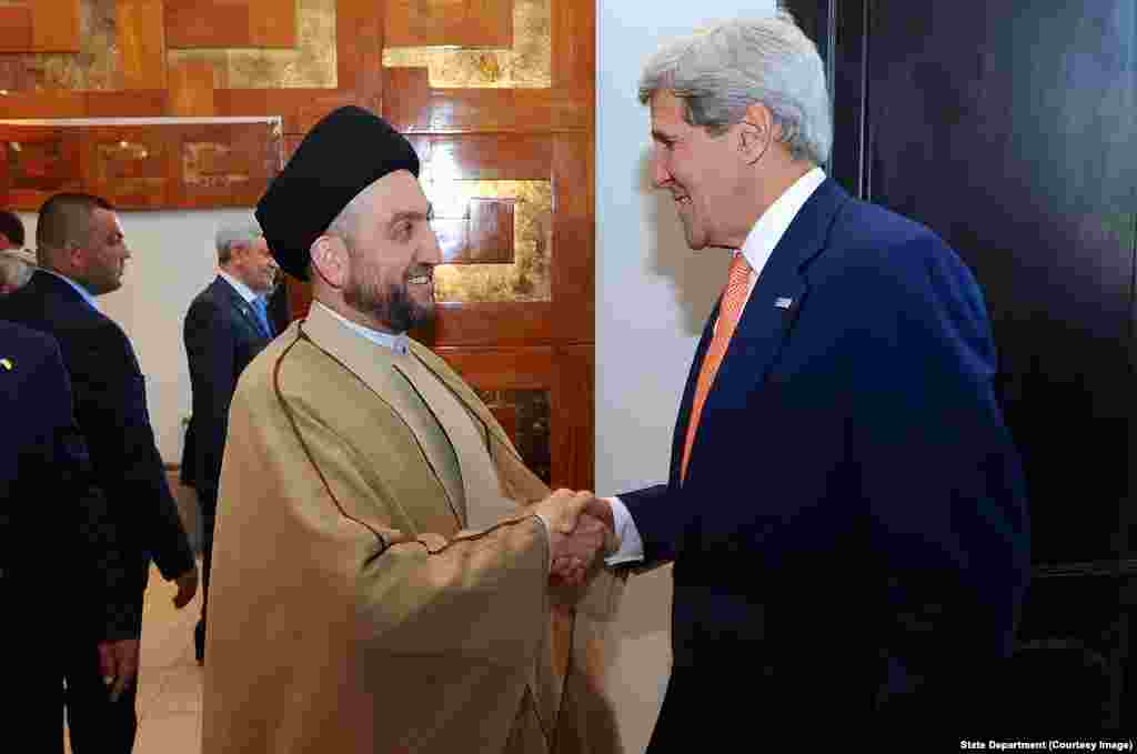 Secretary Kerry Meets With Islamic Supreme Council of Iraq Leader Hakim in Baghdad.