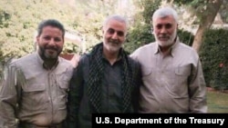 شبل ئەلزەیدی و قاسم سولەیمانی و ئەبو مەهدی ئەلموهەندس