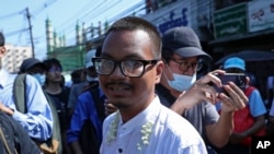 Kaung Sett Lin, a photojournalist, is released from Insein Prison in Yangon, Myanmar, on Jan. 4, 2024. Myanmar’s military government pardoned nearly 10,000 prisoners, although human rights activists were critical that fewer than 100 political prisoners were included.