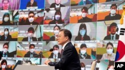 지난 18일 문재인 한국 대통령이 청와대에서 신년 기자회견을 했다. 