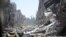 Destruction in Yarmouk Palestinian refugee camp in the Syrian capital, Damascus, April 6, 2015. 