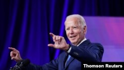 El candidato presidencial, Joe Biden, durante un evento de campaña en Wilmington, Delaware. 