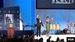 El presidente Obama y su esposa, la primera dama, Michelle Obama en la apertura de la Gala del Instituto del Caucus Hispano del Congreso en Washington.