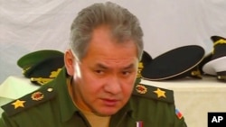 Menhan Rusia Sergei Shoigu saat berada di Sevastopol, Krimea (Foto: dok).