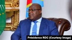 Rais wa Jamhuri ya kidemokrasia ya Congo Kinshasa,Felix Tshisekedi akiwa kwenye Umoja wa Afrika Machi 18, 2019.