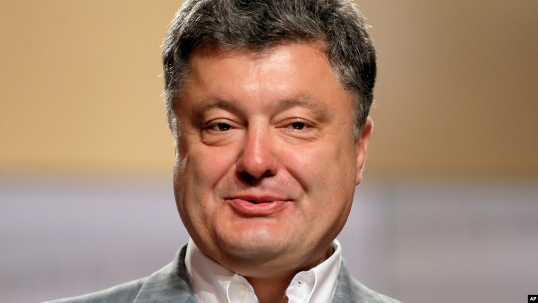 Kandidat presiden Ukraina Petro Poroshenko dalam sebuah jumpa pers di Kyiv, Ukraina (26/5).