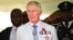 FILE - Britain's Charles, Prince of Wales stands during the honoring of the fallen heroes of the two World Wars in Abuja, Nigeria, Nov. 8, 2018.