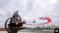 Фото: Поблизу штаб-квартири НАТО (AP Photo/Олів'є Маттіс)