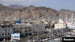 FILE - A general view of the southern port city of Aden, Yemen, Jan. 22, 2018. A rare tropical cyclone is threatening the city.