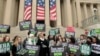 Former U.S. Representative Cori Bush speaks during a rally in front of the National Archives to highlight President Joe Biden's comments that the Equal Rights Amendment should be considered ratified, on Jan. 17, 2025, in Washington.