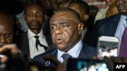 Jean-Pierre Bemba (C) mokambi ya MLC, na Kinshasa, le 2 août 2018.