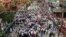 Bangladeshi students shout slogans as they blocke a road during a protest in Dhaka, Bangladesh, Aug. 1, 2018. 