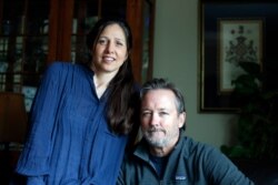 Spencer and Laura Campbell pose at their home in Richmond, April 23, 2020 photo.