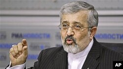 Iran's ambassador to the UN's International Atomic Energy Agency, Ali Asghar Soltanieh, speaks at a news conference in Moscow, Russia, saying the Istanbul talks are a 'window for an honorable path for the West to get out of the present impasse,' 20 Jan, 2