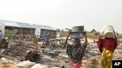 Des déplacés dans un camp à Maiduguri, Nigeria, le 8 juin 2017.