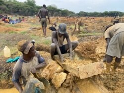 FILE - Illegal artisanal miners look for gold in Mazowe district, about 40 km north of Harare, Zimbabwe, Nov. 26, 2020. (Columbus Mavhunga/VOA)